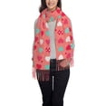 thumbnail image 2 of ZNDUO Cute Hearts Pink Pattern Pashmina Shawls，Wraps Winter Warm Soft Scarf for Women, 2 of 8