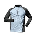 thumbnail image 3 of Men's Half Zip Long Sleeve T-Shirt Sport Track Top Quick Dry Breathable Athletic Training Gear Moisture Wicking Running Fitness Gym Workout Casual | Zenithor,Light Blue 3XL, 3 of 7