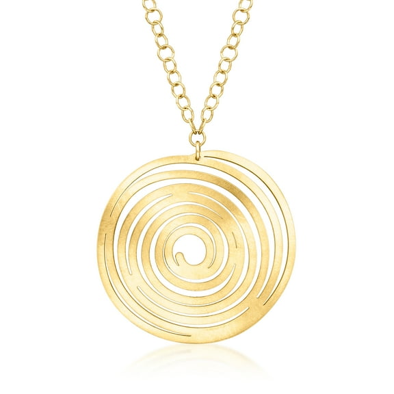 Ross-Simons Italian 18kt Gold Over Sterling Spiral Pendant Necklace, Women's, Adult