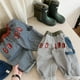 thumbnail image 5 of Spring Autumn Kids' Striped Pants 1-7Y Korean Style Embroidered Letters Girls Casual Pants Boys Loose Trousers Childrens Clothes, 5 of 6