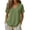 Green., variant on Women's V Neck Crinkle Blouse Short Sleeve Loose Fitting Textured Summer Tops Casual Solid Shirt, Sizes XXL