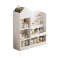 thumbnail image 5 of Glavbiku White Kids Wood Bookshelf & Toy Organizer,6 Compartment,2 Basket,Multi-Shelf Storage Cubby, 5 of 10