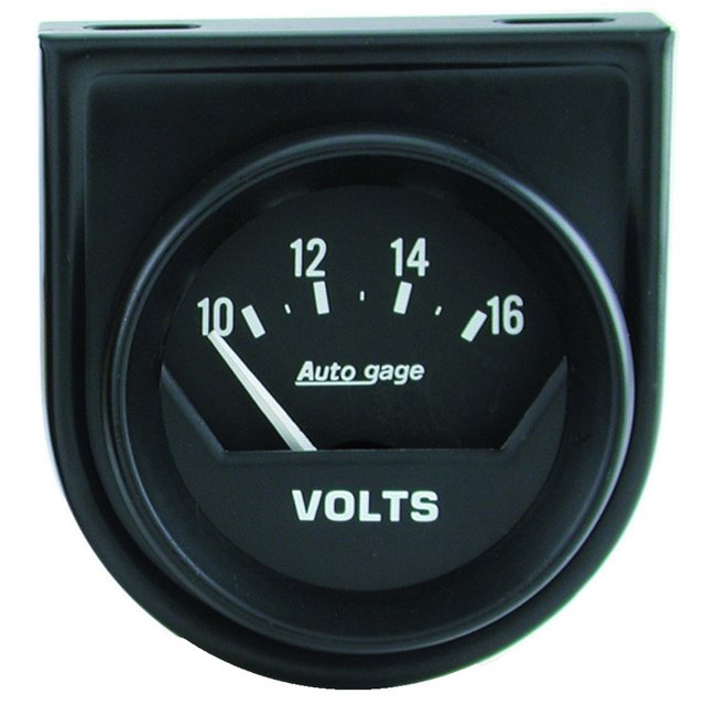 AutoMeter Jauge Voltmètre 2362 Autogage; 2-1/16 Pouces; Balayage Court Électrique; Analogique; 10-16 Volts; Visage Noir/cadre Noir/pointe Blanche/panneau Jauge Noir; Incandescent Autour du Cadran
