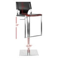 thumbnail image 4 of SAFAVIEH Armondo Rectangle Swivel Mid Back Bar Stool, Black, 4 of 7