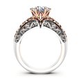 thumbnail image 3 of HeartsAndYou 1ct Round Moissanite Engagement Ring for Women 18k White Gold Over Silver Unique Filigree Vintage Inspired, 3 of 9