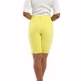 thumbnail image 5 of RYRJJ Women's High Waist Ripped Denim Shorts Frayed Hem Destroyed Knee Length Stretch Short Jeans Casual Bermuda Shorts(Yellow,S), 5 of 9