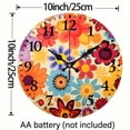 thumbnail image 3 of Creowell Flowers Wall Art Clock 10 Inch Silent Mechanical Decor 10x10in, 3 of 8
