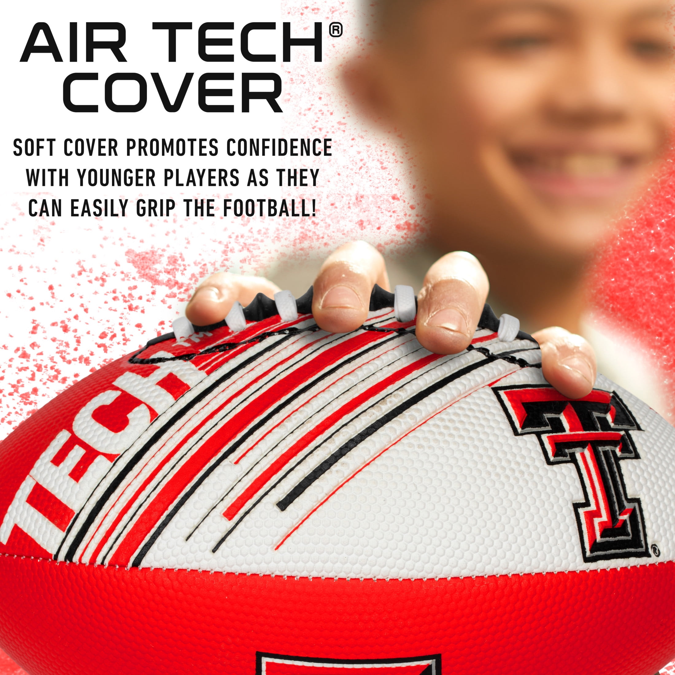 NCAA Texas Tech Red Raiders Foam Football - Youth Mini Football for Kids - 8.5" Junior Soft Foam Football - SPACELACE Easy Grip Cover - Perfect Toy Football for Kids