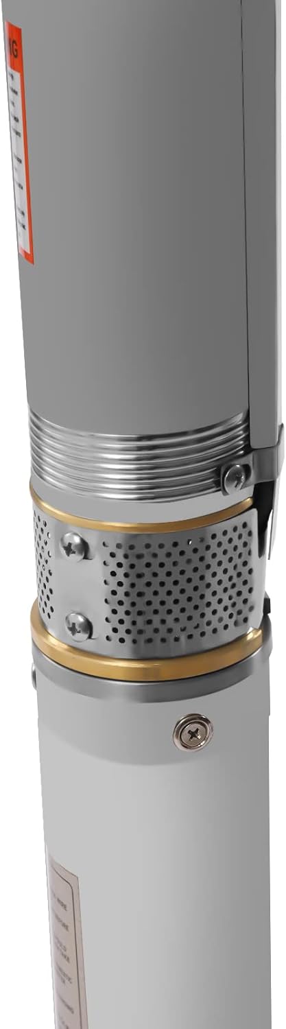 Well Pump Submersible Pump, 3" OD Pipe 110V/60HZ 0.37KW 0.5HP Stainless Steel Submersible Well Pump, 1" Outlet Submersible Bore Pump with Control Box for Agriculture Industrial Garden Home