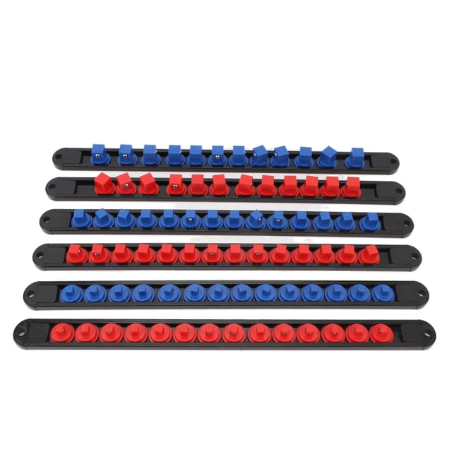 Soporte de Riel de Clip de Zócalo, 6pcs 360 Giratorio 1/4 Pulgadas 3/8 Pulgadas 1/2 Pulgadas Organizador de Riel de Enchufe eficiente para Enchufes Sae Métricos