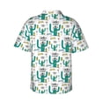 thumbnail image 6 of Wukai Hello Summer Men's Hawaiian Shirt Short Sleeve Casual Button Down Summer Beach Aloha Shirt Tropical Print Holiday Party, 6 of 8