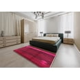 thumbnail image 4 of Ahgly Company Indoor Round Mid-Century Modern Crimson Red Oriental Area Rugs, 5' Round, 4 of 6