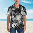 thumbnail image 2 of Disketp Hawaiian Shirts For Men,Seamless Pattern With Skulls Print Mens Casual Short Sleeve Button Down Shirts Beach Shirt, 2 of 7