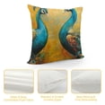 thumbnail image 4 of Orinice Peacocks Graphic Decorative Cotton Linen Throw Pillow Cover for Home Couch Living Room Bed Sofa Aesthetic Decorative Summer Style 1PC 18x18in, 4 of 5