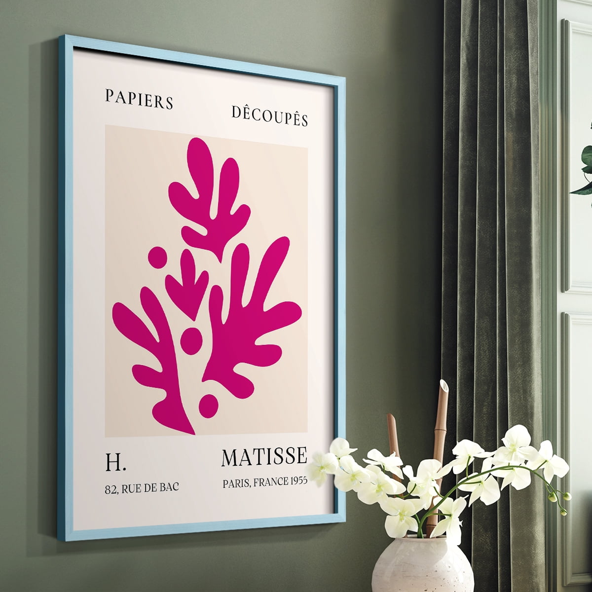 Matisse CLXIII Framed Print in Blue Solid Wood 11 x 14 Framed Print