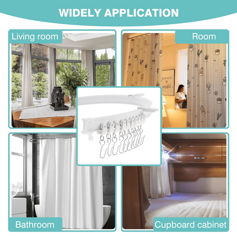 Ceiling Mount Track System, Flexible Bendable Ceiling Curtain Track, Bend  At Will Without Breaking, To Suit All Shapes Of Wall, For Bedroom Living