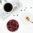 thumbnail image 5 of Kll Round Shape Drink Coasters Set Of 4,Pu Leather Absorbent Coasters Set Decorative Coffee Cup Coasters Housewarming Gift For Home Decor-Red Line, 5 of 9