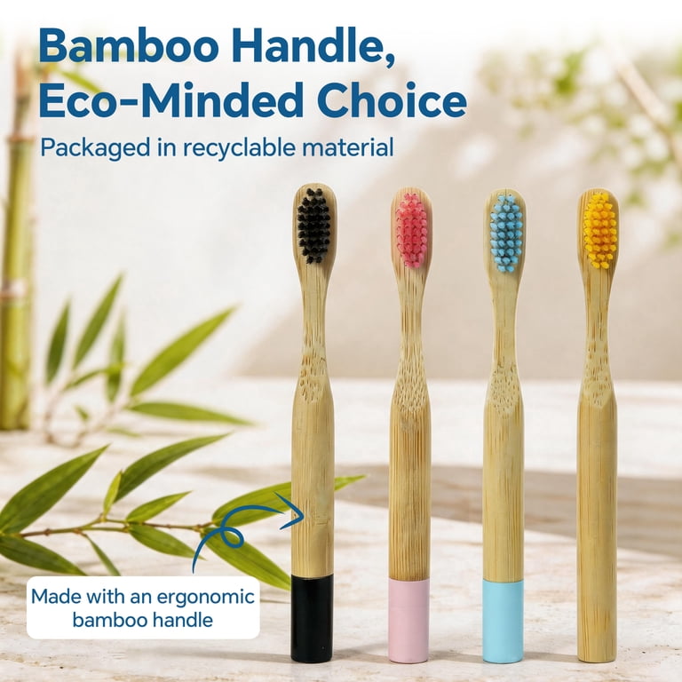 Genkent Kids Bamboo Toothbrushes, 8 Pack Extra Soft photo 7