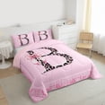 thumbnail image 3 of Homewish Bowknot Letter Monogrammed B 3-Piece Full Size Comforter Sets for Teens Female Girls,Dreamy Princess Bedding Comforter Set,Cheetah Print Lightweight Bedding Sets, 3 of 8