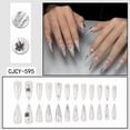 thumbnail image 6 of Square Press on Nails - Long Fake Nails, Glossy Finish, Colorful Crocodile Print, DIY Artificial False Nail Art - 24 Pcs Nail Kit with  Jelly Glue, 6 of 10