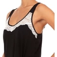 thumbnail image 2 of Flora Nikrooz Womens Tank  Short Sleepwear Pajama Set  Soft  with Lace Trim ( Black L), 2 of 5