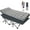 striped bed (with velvet grey pad), variant on NAIZEA Folding Camping Cot, 75" Sleeping Cot for Adults ，Foldable Guest Bed with Carry Bags and Mattress