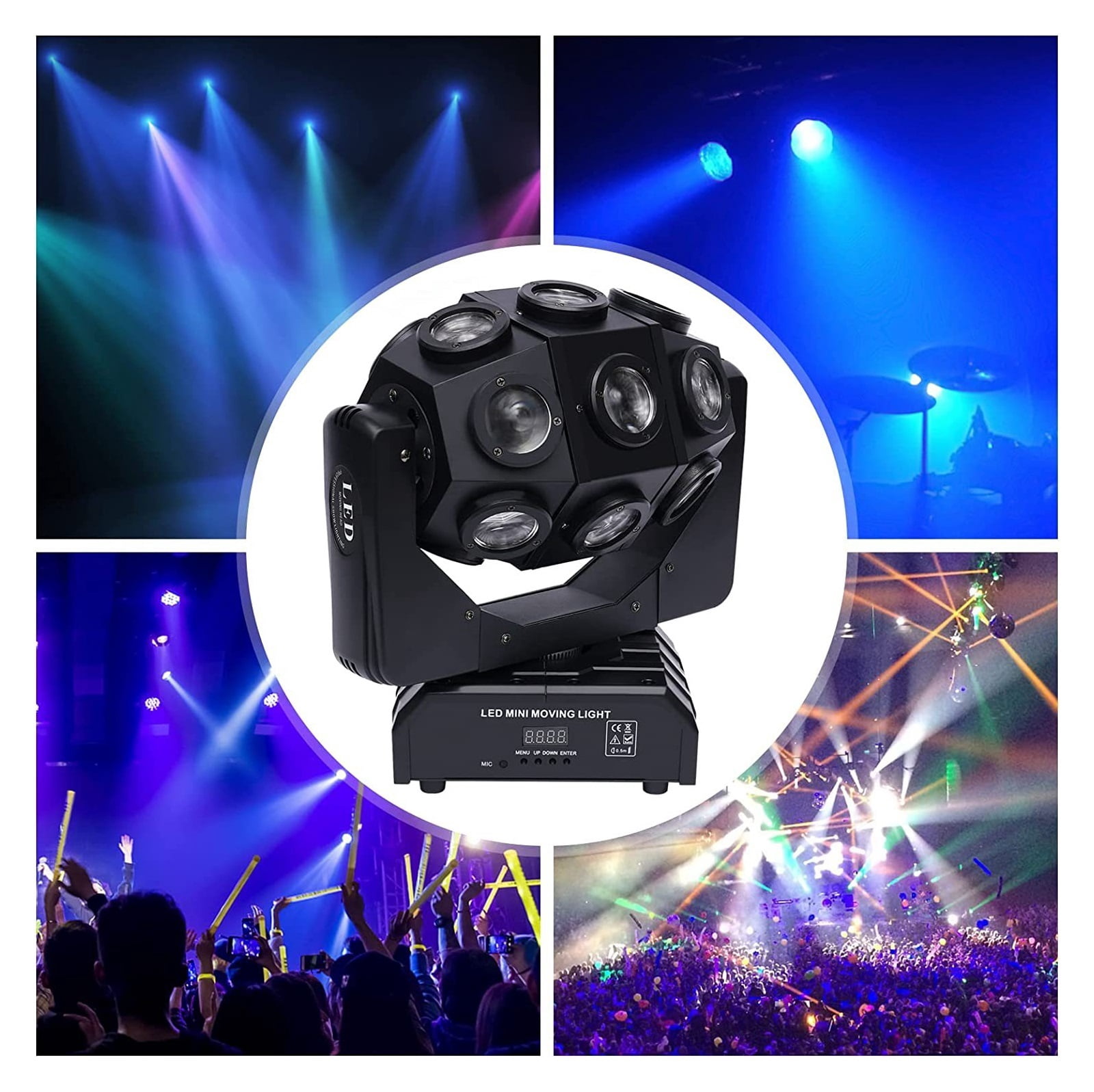 LED Bee Eye Moving Head Light 18X12W RGBW 4in1 Professional Stage Light Whirlwind Par DJ Beam Wash Effect Light Birthday Dance