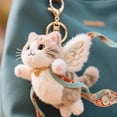 thumbnail image 4 of Kchsji Embroidery Cloud Ribbon Plush Keychain, Soft Bag Ornament, Delicate Stitching, Durable Materials, Metal Ring Attachment, Whimsical Accessory For Backpack Purse Or Keys, Gift For All Ages, 4 of 4