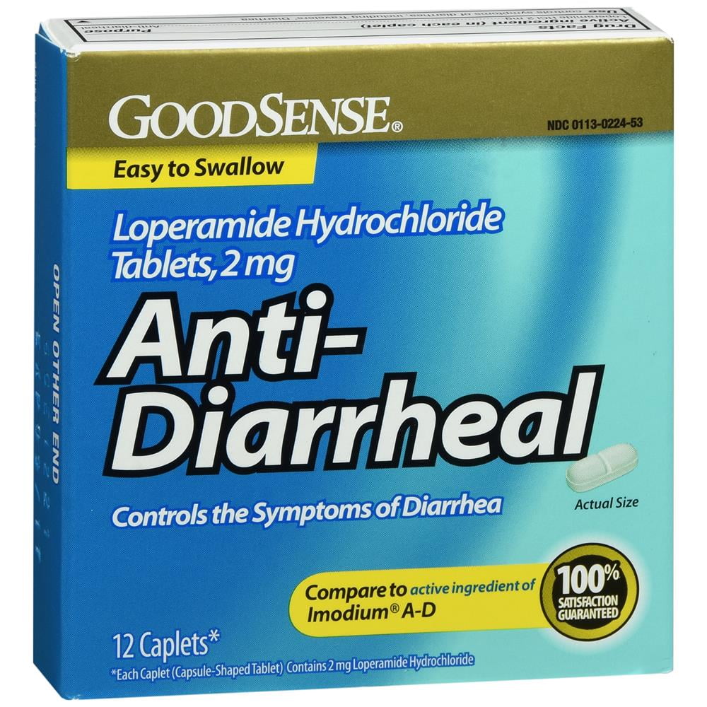 GoodSense Anti-Diarrheal Loperamide Hydrochloride Tablets, 2 mg, 12-count