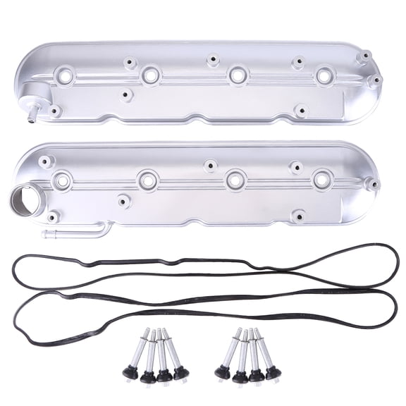 Valve Cover Set Alloy Passenger and Driver Side Fits for Chevy Silverado GMC Sierra 1999-2008 Replace 12570427 12582224 Durable Housing