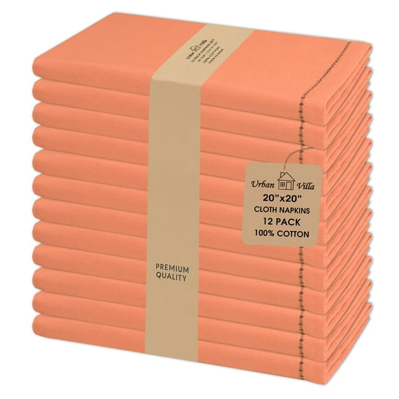 Juego de 12 servilletas de tela Urban Villa Orange, 100% algodón
