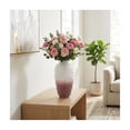thumbnail image 3 of Textured Two-Tone Glass Vase for Living Room Decor - Decorative Flower Vase for Table Accent - Contemporary Home Display Accent for Bedroom, Office Desk, or House Placement - 16", Pink & White, 3 of 13