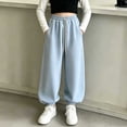 thumbnail image 2 of LIaqionyy Girls Cotton Joggers Baggy Sweatpants High Waisted Drawstring Fall Fashion Winter Clothes Jogger with Pockets, 2 of 8
