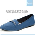 thumbnail image 3 of Obtaom Women’s Stylish Pointy Toe Loafer Flat ,Comfortable Faux Suede Ballet Flat, Elegant Work Penny shoes ,Cute Pointed Toe Dress shoes for Ladies (Navy,US11), 3 of 8
