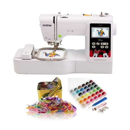 Brother Embroidery Machine With Built-In Disney Designs With Clips And Thread