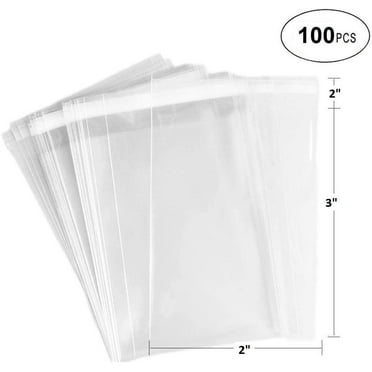 200 Pack Clear Resealable Cellophane Bags - Thick 1.4 MIL Glossy Self ...