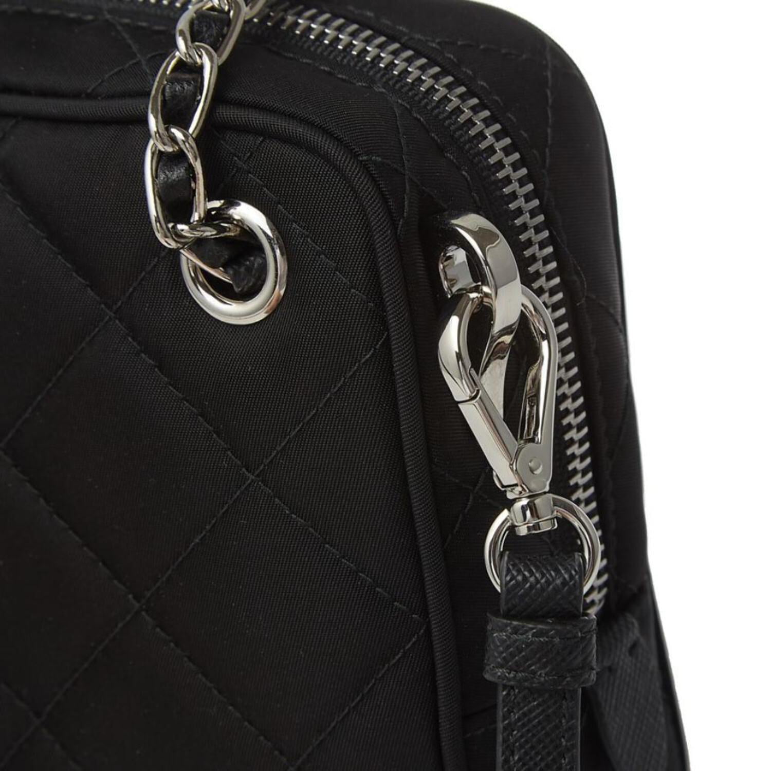 Prada Black Grace Lux Leather Triangle Crossbody Bag 1BH190