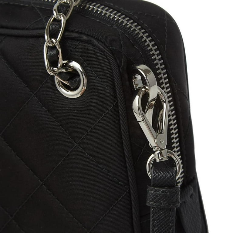 PRADA Tessuto Nylon Double Zip Phone Case Crossbody Bag Black