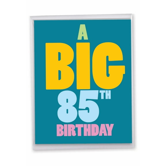 1 Large Funny Happy Birthday Greeting Card (8.5 x 11 Inch) - Big Ones Milestones 85 J9428MBG