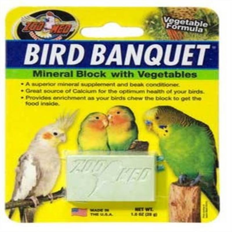 Zoo Med LIoratories BZMBBVS Bird Banquet VegetIle Mineral Block, Small