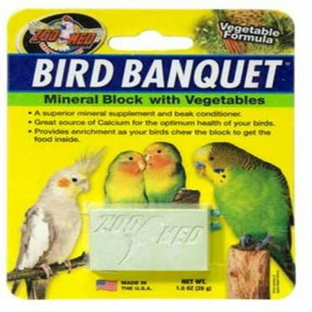 Zoo Med LIoratories BZMBBVS Bird Banquet VegetIle Mineral Block,