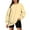 Beige, variant on VANLOFE Women's Solid Color Long Sleeve Sweatshirt O-Neck Sweatshirt for Women Women's Washed Warm Sky Blue Sweatshirt M