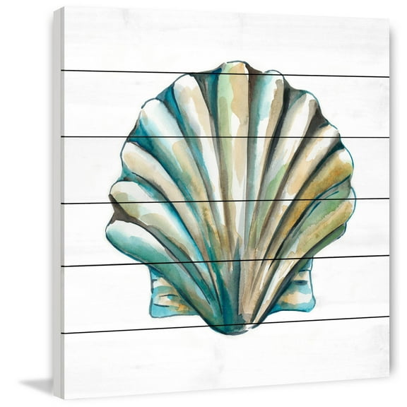 Marmont Hill "Aquarelle Shells VI" Painting Print on White Wood