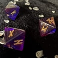 thumbnail image 4 of HELIAHOO Ensemble de dés Polyédriques, 3 dés Polyédriques Assortis avec Sac à Cordon Violet pour Divination, dés de Divination Rune Adaptés à Toutes Sortes de Jeux de Société CJ915-9037, 4 of 4