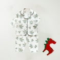 thumbnail image 3 of Baby Boys Girls Pajamas Cotton Comfort 2 Piece Sleepwear Jammies Button down Shirt Pants Long Sleeve Loungewear Set, 3 of 4