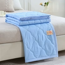 Qocolhg Quilt Small/Twin Size - Summer Conditioning Quilt, Aloe Washed Cotton Summer Quilt, Oversized Bedding Soft Coverlet Quilts Size, Breathable Blanket for Hot Sleepers, Summer Clearance, Blue