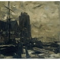 thumbnail image 2 of Jacob Maris 21x20 Gold Ornate Framed and Double Matted Museum Art Print Titled - Dordrecht at Evening (C. 1870 - C. 1899), 2 of 4