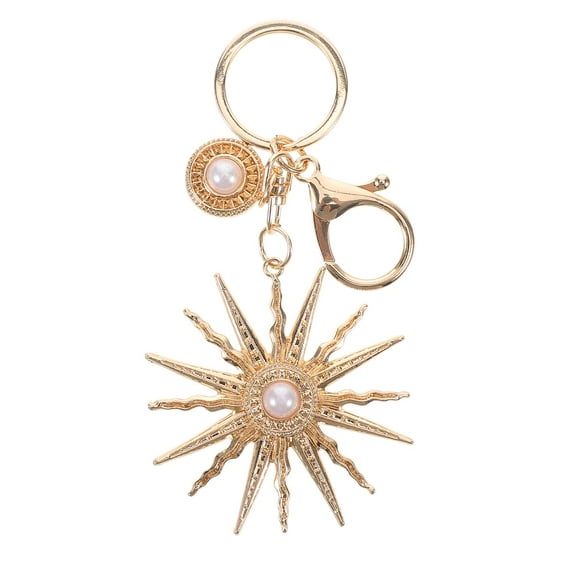 WORGEOUS Sun Keychain Lucky Keychain Metal Sunshine Keyring Purse Charms Car Key Holder Accessories For Women Girls Bag Backpack Jewelry Golden