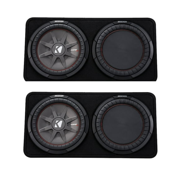 Kicker 43TCWRT122 CompRT12 12-inch (30cm) Subwoofer in Thin Profile Enclosure, 2-Ohm Bundle