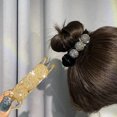 thumbnail image 4 of Elegante horquilla para el pelo con lazo y brillantes diamantes de imitación, cinta de color liso, soporte para cola de caballo, moño perezoso, accesorios para el cabello, 4 of 8